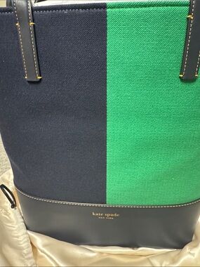 kate spade Navy and Green Colorblock Messenger Tote